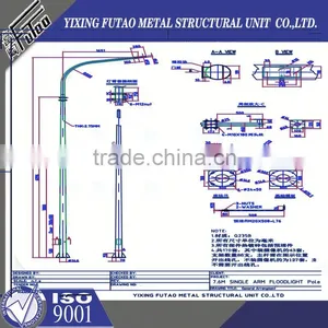 High Quality Galvanized Led Street Factory Price Lamp Pole thumbnail-1