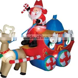 Giant Christmas Inflatable Santa Claus With Reindeer thumbnail-1