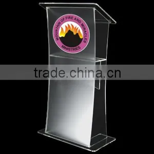 Academy Lectern Clear Acrylic Podium Lucite Customized Logo Printing thumbnail-1