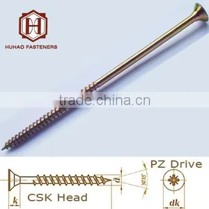 Long Size Coating Yellow Zinc PZ Drive Chipboard Screw Fibre Board Nail to Wood Partial Thread thumbnail-1