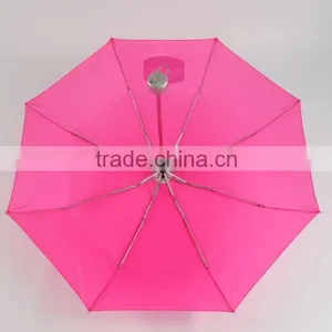 Brilliant Pink Color Umbrella 3 Folding Umbrella Printing Logo thumbnail-3