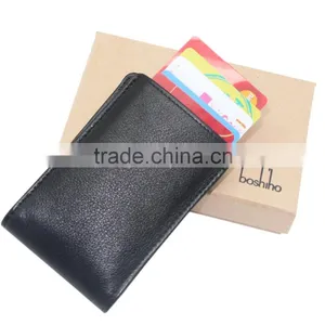 2016 Credit Card Organizer Rfid Card Wallet Black Leather for Men thumbnail-6