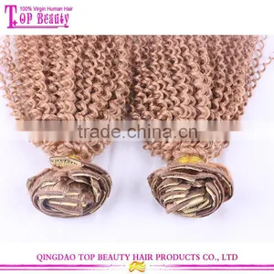Perfect Grey Color Clip in Hair Extensions for Black Women Brazilian Jerry Curl Hair Extension Clip in thumbnail-2