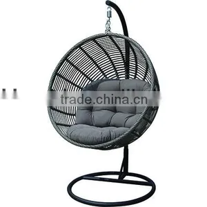 Rattan Patio Hanging Chair Metal and Rope Furniture thumbnail-2