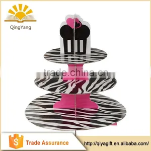 12" Cupcake Stand 3-Tier Cupcake Tree Zebra Party Favor Wedding Baby Shower Lot thumbnail-2