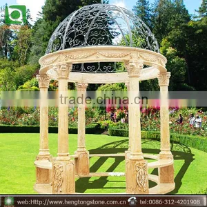 Beautiful Square Natural White Marble Round Stone Gazebo thumbnail-1