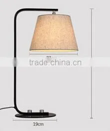 Simple Desk Lamp Metal Body In Black and White Finished With Fabric Lampshade Modern Table Lamp thumbnail-3