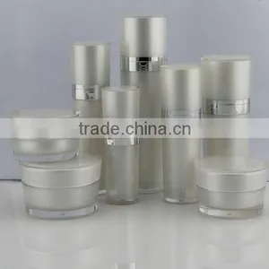 30ml Frosted Plastic Lotion Bottle Acrylic Liquid Bottle Cosmetic Packaging White Color thumbnail-1