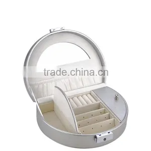Chinese Factories Wholesale Custom High-grade PU Leather Jewelry Box, Silver Makeup Box thumbnail-1