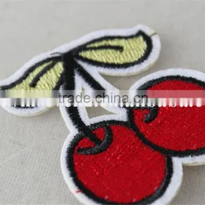 Beautiful 5*5 cm Embroidery Mini Cherry Printting Design Trim Custom Leather Patch thumbnail-4