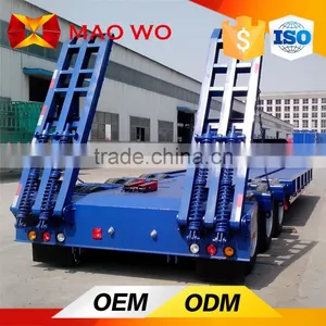 Cheap Price Tri Axle Low Bed Truck Excavator Transportation Trailer thumbnail-1
