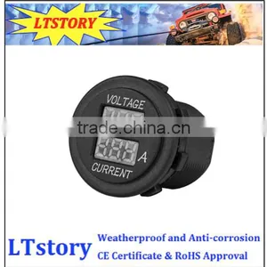 2016 NEW! DC Waterproof Round Digital Voltmeter and Ammeter Socket thumbnail-2