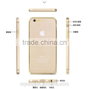Mobile Phone Shell Hippocampal Buckle Double Color Arc Metal Bumper& Metal Back Cover Case for Iphone6/6plus thumbnail-5