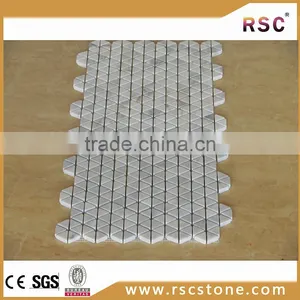 China Supplier Triangle Bianco Carrara Marble Mosaic Tile thumbnail-1