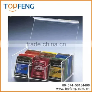 Arcylic Teabag Box With 6 Compact, 6 Compact Tea Bag Box,arcylic Teabag Storage Box,teabag Holder thumbnail-1