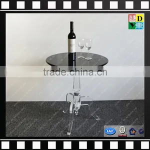 Modern Design Acrylic Console Side Table Clear Lucite Round Coffee Table From China Manufacturer thumbnail-3