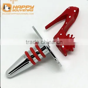 NEW CUSTOMIZED HOME POP RESIN STAINLESS RED HIGH HEEL WINE STOPPER thumbnail-1