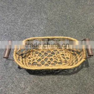 2016 Linyi Graceful Weaved Oval Hemp Rope Bread Basket for Wholesale thumbnail-3