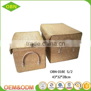 Natural Material Maize Straw Laundry Baskets for Dirty Clothes thumbnail-3