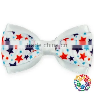 Fancy Stars Printed Bow Knot Girls Hair Accessories Hair Ribbons Grosgrain Boutique Hair Bow thumbnail-1