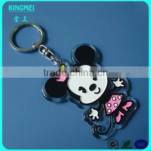 High Quality Promotional Custom Various Shapes Acrylic Keychain Clear Keyring thumbnail-4