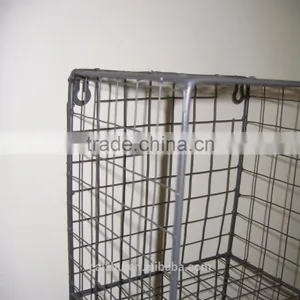 Industrial Retro Style Metal Wire Locker Room Wall Shelf Storage Unit Rack Cage thumbnail-1