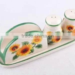 New Design Hot Selling Cruet Set With Napkin Holder Ceramic Set thumbnail-1