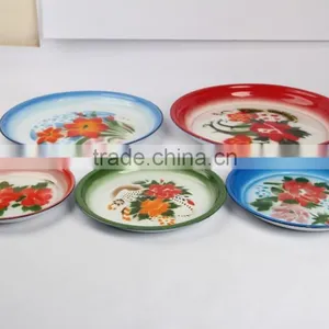 25-80cm Enamelware Tea Tray Deco Enamel Round Tray thumbnail-1