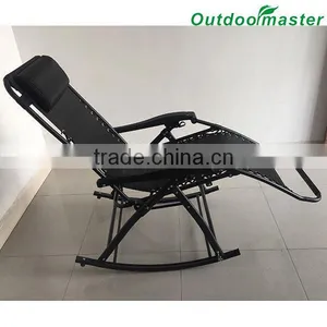 Backyard Lounge Porch Seat Zero Gravity Steel Folding Rocking Chair thumbnail-2