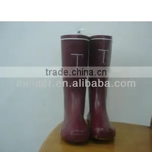 2016 Patterned Rubber Rain Boots Flat Sole Outdoor Eco-friendly Rain Boots Women thumbnail-1