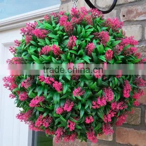 30CM Pink Flower Long Leaf Ball Artificial Flower Ball thumbnail-1