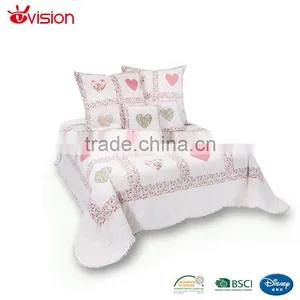 Real Patchwork BSCI Okeo-tex High Quality Heart Shape Bedspread thumbnail-1