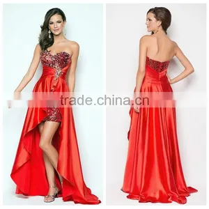 Crystal Beaded Evening Short Front Long Back Dress Casual thumbnail-1