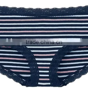 Women Retro Yarn-dyed Panties Underwear thumbnail-1