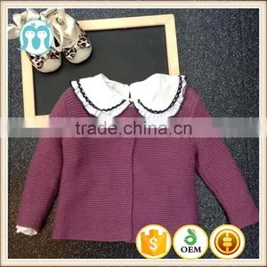 Purple Baby Girls 1 Year Old 2 Year Old Clothes Winter New Model Collection Hot Sale Children Sweaters, Winter Models Cardigans thumbnail-1
