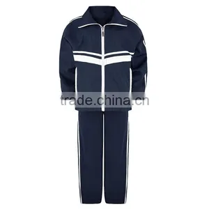 2016 Custom Kids Full Zip Tracksuit Jacket High Quality Sports Tracksuit Girls Boys Stripe Jogging Tracksuit thumbnail-2