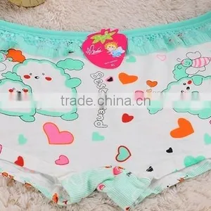 High Quantity 4 Color Girls Bamboo Cartoon Boxer Underwear thumbnail-2