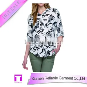 Women Blouse Chiffon Long Sleeve Plus Size Blouse thumbnail-1