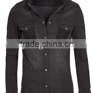 Womens Black and Grey Big Check Shirt thumbnail-5