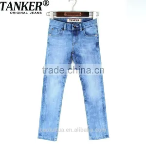 S1115K Girls Kid Children Stretchable Waistband Indigo Washed Denim Jeans thumbnail-1