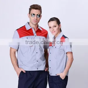 Juqian Mens Working Coverall Workwear Cotton Short Sleeve Summer Industrial Safey Work Uniforms thumbnail-2