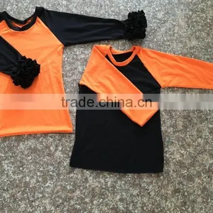 Plain Reglan Baby Girl Long Sleeve t Shirt Cotton Kids Clothing Ruffle Wholesale Bulk Reglan Halloween Shirt thumbnail-3