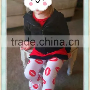 Valentines Day Boutique Clothing Kissy Lips Leggings With Ruffle Boutique Girl Clothing thumbnail-1