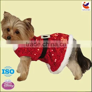 Red Sequin Material Pet Clothing Christmas Dog Costume Pet Clothes for Dogs thumbnail-1
