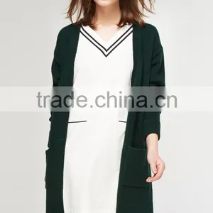 High Quality Popular Sweater Women Knit Ladies Long Coat Design With Pocket thumbnail-2