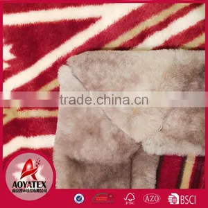 100% Polyester Fake Fur Package Edge Printed Coral Fleece Blanket thumbnail-5