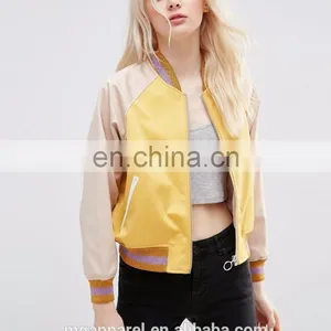 Most Popular Wholesale Nylon Blank Bomber Jackets With Metallic Trim thumbnail-2