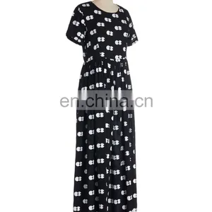 CHEFON Custom Print Long Black Maxi Dress thumbnail-2