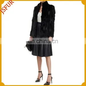 Black Colour Long Sleeve Winter Genuine Fur Coat Women thumbnail-1