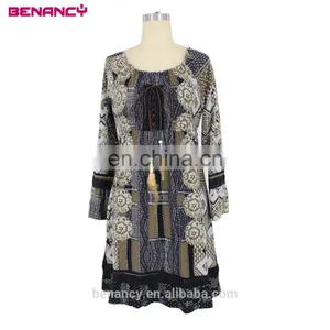Wholesale Designer Clothing Tribal Mandala Print Poncho Hoodie With Tassel Fringe thumbnail-4